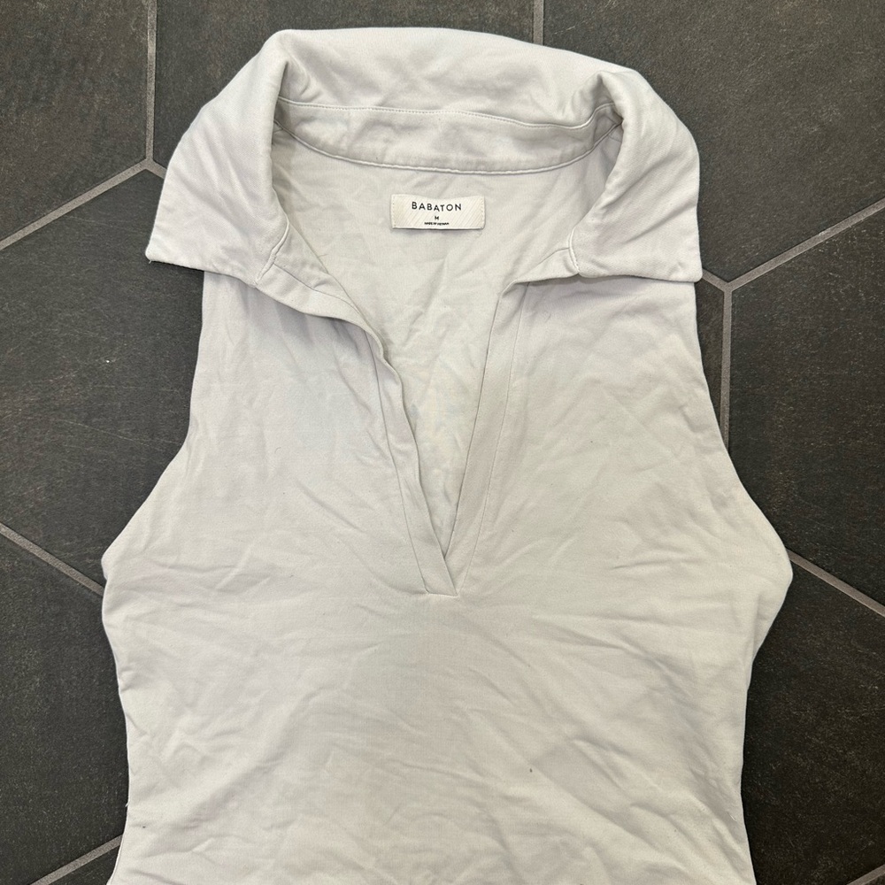 Babaton Light Gray Collared Tank Top